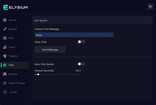 Hood Warfare 2 chat menu - custom message, team chat, auto chat sender