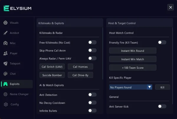 Hood Warfare 2 exploits menu - free killstreaks, always radar UAV, instant win round